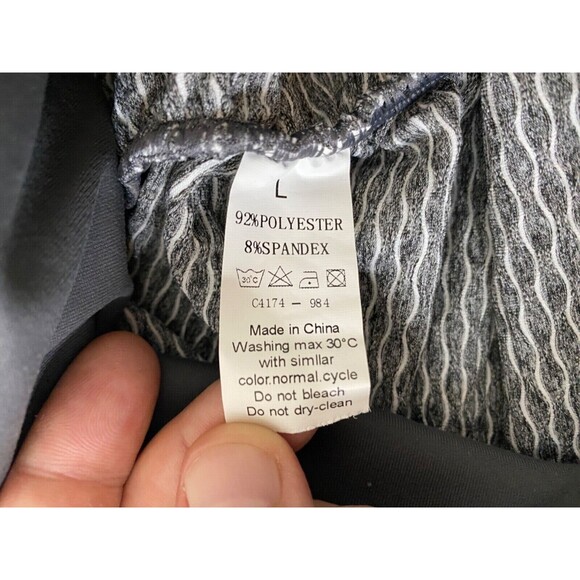 Women's Large Leggings Honeycomb Textured Scrunch Butt Grey Black Yoga Sporty - Picture 6 of 6